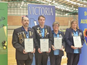 National Mixed Fours runner ups Stuart Hedger, Craig Fleming, Jenny Meade and Debbie Keane.