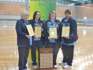 National Ladies Fours Champions Karen Brodie, Nicole Collins, Joanne Webster and Michelle Tait.